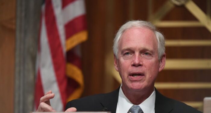 US Senator Ron Johnson (R-WI) questions Department of Homeland Security Acting Secretary, Chad Wolf, during testimony before the Senate Homeland Security and Governmental Affairs Committee on August 6, 2020 in Washington, DC, to answer questions about the use of federal agents during protests in Portland, Oregon. (Photo by Toni L. SANDYS / POOL / AFP) (Photo by TONI L. SANDYS/POOL/AFP via Getty Images)