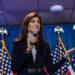 US Republican presidential hopeful and former UN Ambassador Nikki Haley speaks during a campaign rally in Portland, Maine, on March 3, 2024. (Photo by Joseph Prezioso / AFP) (Photo by JOSEPH PREZIOSO/AFP via Getty Images)