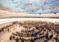 António Guterres, United Nations Secretary-General, speaking at the Human Rights Council 55th Session, Palais des Nations, Geneva, Switzerland - 26 Feb 2024. UN Photo / Elma Okic