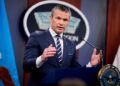 ARLINGTON, VIRGINIA - JUNE 22: U.S. Defense Secretary Pete Hegseth speaks during a news conference at the Pentagon on June 22, 2025 in Arlington, Virginia. U.S. President Donald Trump gave an address to the nation last night after three Iranian nuclear facilities were struck by the U.S. military. (Photo by Andrew Harnik/Getty Images
