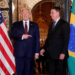 U.S. President Donald Trump hosts a photo-op with Brazilian President Jair Bolsonaro before attending a working dinner at the Mar-a-Lago resort in Palm Beach, Florida, U.S., March 7, 2020. REUTERS/Tom Brenner     TPX IMAGES OF THE DAY